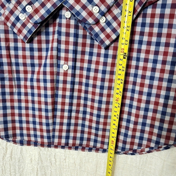 Croft & Barrow Easy Care Button-down Shirt Men's Sz L Blue Red Check Collared - Picture 4 of 10